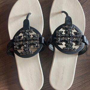Tory Burch BRAND NEW Crystal Miller Leather Sandals.